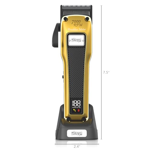 DSP Professional Barber Clipper Cordless, Hair Clipper for Men, Powerful Clipper, BLDC Motor & DLC Coated Detachable Blade with Charging Base