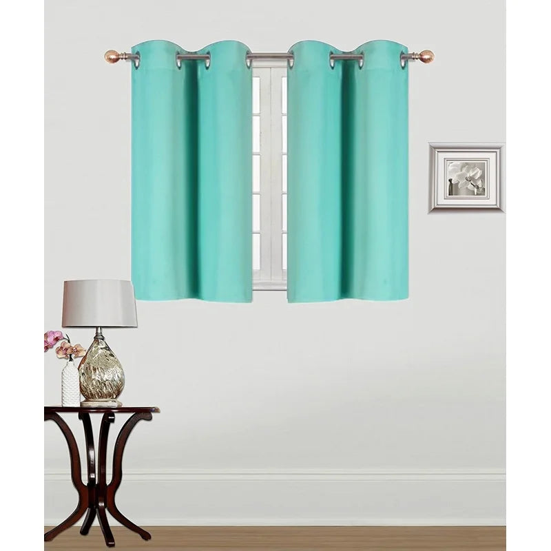 Thermal Blackout Window Curtain Panel Grommet Top 28x36 Inch - Energy Efficient Privacy