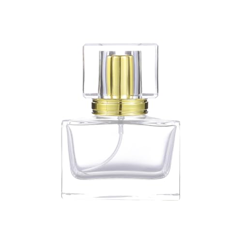 30ml 1.02oz Refillable Perfume Atomizer Large Perfume Bottle for Essential Oils Perfumes Empty Clear Glass Mist Spray Bottle for Traveling Outgoing 6 Pack