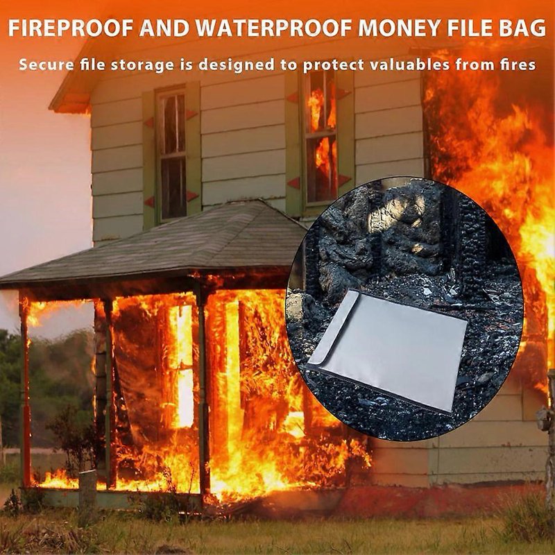 Fireproof Waterproof Document Bag Set - Fire Resistant Safe Storage Pouch