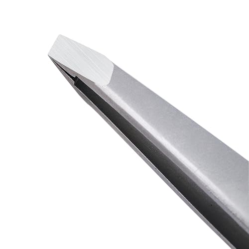 Tweezers for Women Facial Hair, Slanted Eyebrow Tweezers for Plucking Ingrown Hair, Precision Tip Stainless Steel Hair Removal Tool, Includes Travel Case
