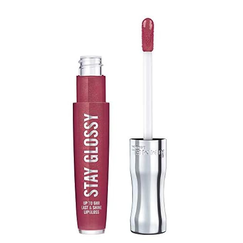 Rimmel Stay Glossy Lip Gloss Bundle - 340 Captivate Me! and 133 Bare Minimum, .18oz Each