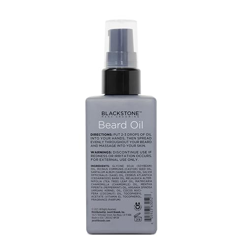 Blackstone Men's Grooming Beard Oil Pro-Growth for Men ?Beard Oil with Sandalwood & Castor Oil | Beard Softener, Absorbs Quickly | Beard Care Conditioner for Men (2 Oz)