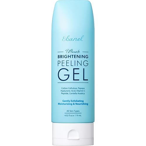 Ebanel Brightening Peeling Gel with Cotton Cellulose, Rice, Papaya, Centella, Hyaluronic Acid for Face and Body, Gentle Exfoliating Face Scrub Gel Peel Wash, Deep Pore Cleanser Minimizer Exfoliator