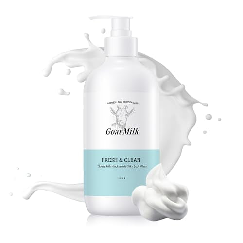 Goat Milk Body Wash,Gentle Silk Soft Foaming Milk Bath,Moisturizing Body Cleanser for All Skin