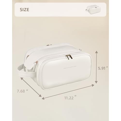 Travel Makeup Bag - Women's Portable Travel Organizer, Waterproof Cosmetic Storage Bag, Vertical Brush Holder for Easy Access