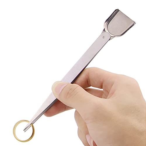 2 Pieces Stainless Steel Tweezers with Shovel Stainless Steel Handy Tweezer with Shovel Diamond Gem Tweezers Jewelry Tweezers with Scoop Gems Pick Up Beads Tools for Beads Gems Diamond