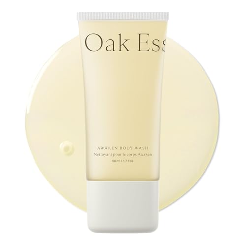 Oak Essentials Awaken Body Wash | Hydrating Shower Gel with Lavender Oil, Cedarwood Oil & Rice Bran Extract, 1.7 Fl Oz