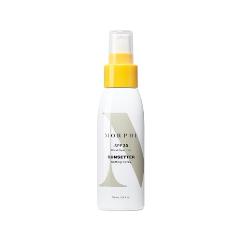Morphe Sunsetter Spectrum Setting Spray - Broad Spectrum SPF 30 Makeup Setting Spray - Oil-Free Face Mist with No White Cast - Protects Against Sun & Blue Light (3.4 fl oz)