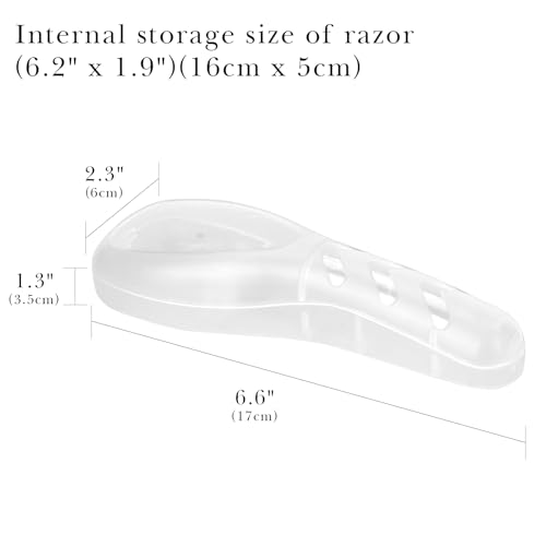 Linkidea 2 Pcs Portable Travel Razor Holder, Protective Razor Case Compatible with Gillette Fusion 5 ProGlide, Sensor 3, SkinGuard, Pace 6 Pro (White)