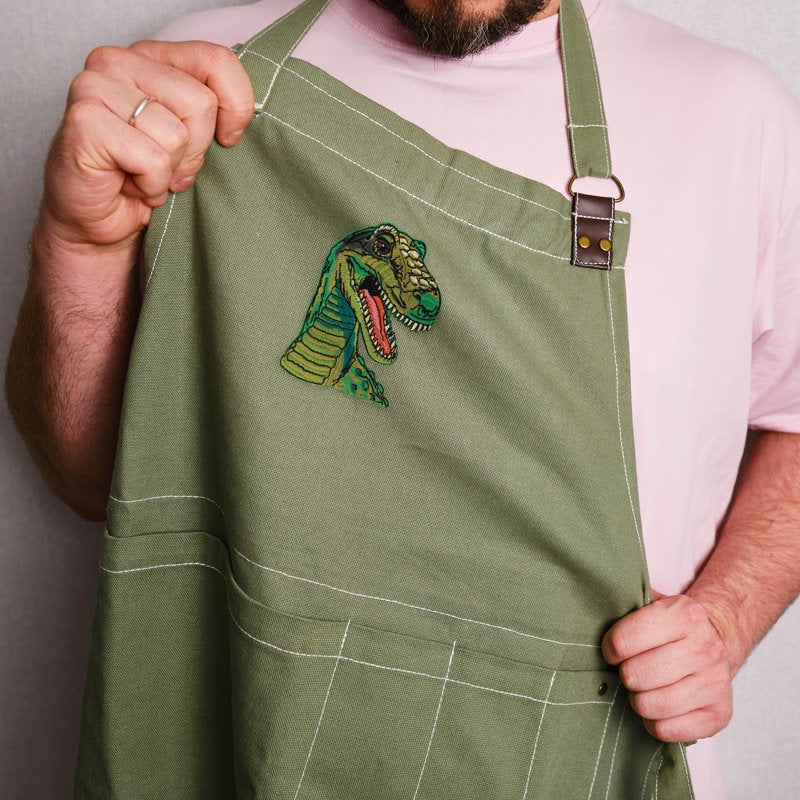 Green Dinosaur Iron-On Patch Applique 2.6x3.5 Inches - 2 Pack