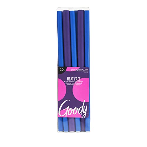 GOODY Flexible Rod Hair Rollers, Assorted, 20 Count