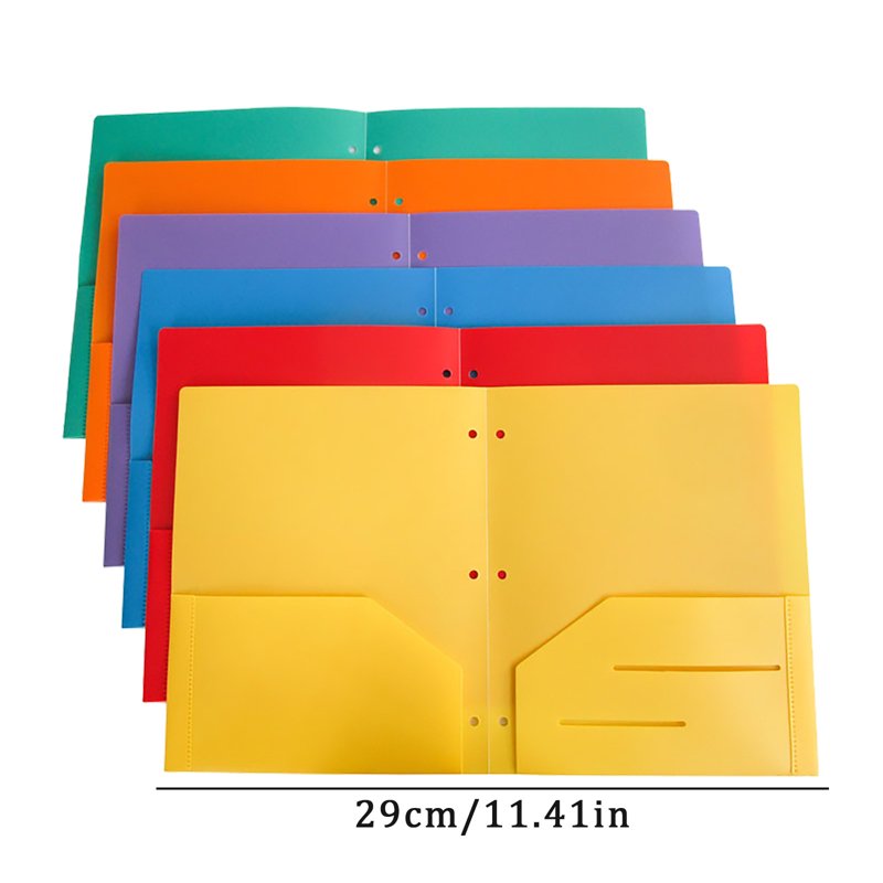 2-Pocket Recycled Plastic Folder for 3-Ring Binders, Holds 11x8.5 Inches Paper