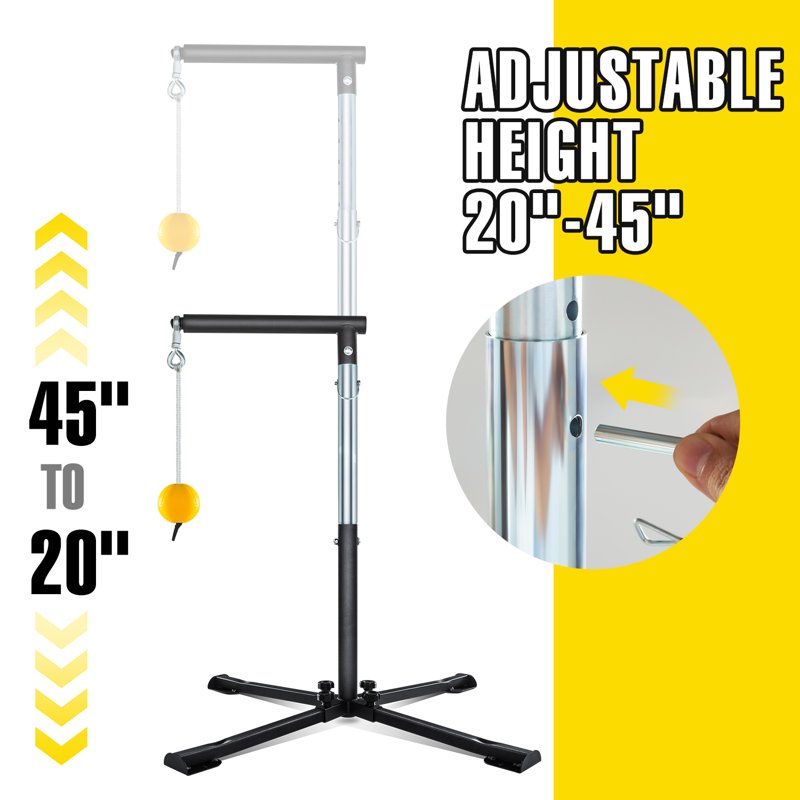 Adjustable Baseball Batting Tee with Auto-Reset Tethered Ball for Softball and Baseball Practice