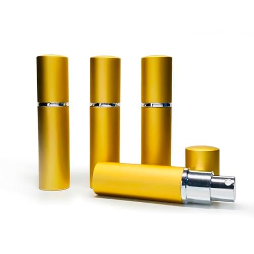 20 Pack Set 10ML Protable Refill Bulk Atomizer Spray Travel Perfume Bottle Hydrating Empty Bottle (20Pack Metal Gold)