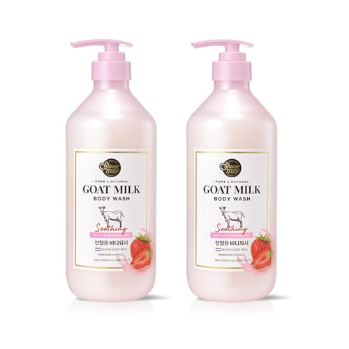 Premium Goat Milk Body Wash, 27 Fl Oz, Pack Of 2 (Strawberry)