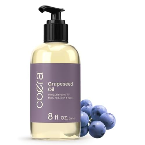 Coera Grapeseed Oil Cold Pressed | 8 fl oz | Moisturizer for Face, Hair, Skin, and Nails | Free of Parabens, SLS, & Fragrances