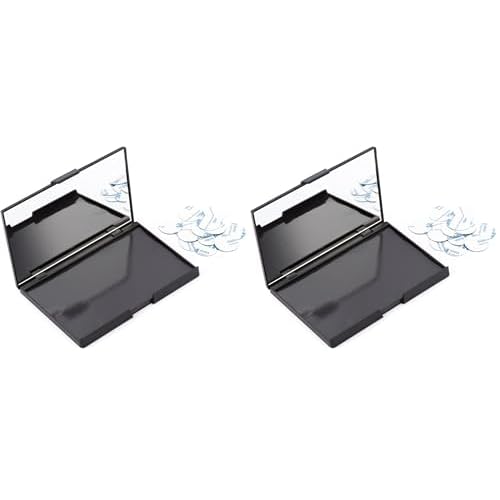 Allwon Empty Magnetic Plastic Eyeshadow Makeup Palette with 15Pcs Adhesive Empty Palette Metal Stickers for Eyeshadow Lipstick Blush Powder (Pack of 2)