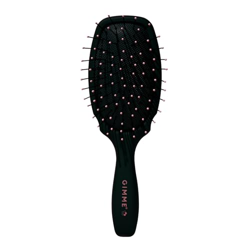 Gimme Hair Brush - Mini Travel Detangler Brush for Fine Hair with Anti-Static, Heat-Resistant & Flexible Nylon Bristles - Hair Tools for Women, Teens & Girls, Black