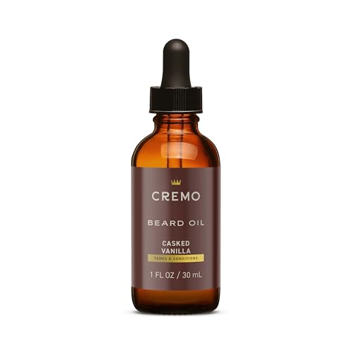 Cremo Beard Oil, Revitalizing Casked Vanilla, 1 fl oz - Restore Natural Moisture and Soften Your Beard To Help Relieve Beard Itch