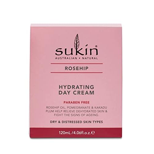 Sukin - Rosehip Hydrating Day Cream, Hydrate & Revitalize Skin, 4.06 fl oz 120 mL