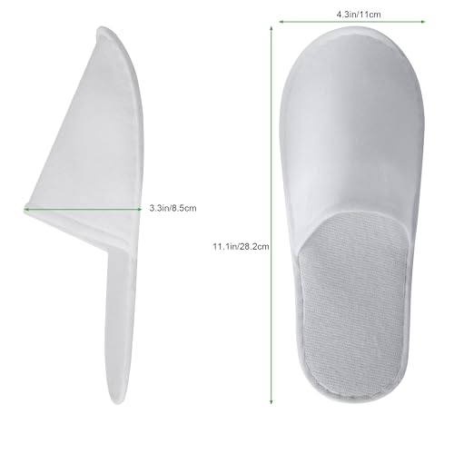 UrbanRoots 28 Pairs Disposable Slippers For Guests,Bulk Slippers For Hotel,Spa,Travel,Shoeless Home,Spa Slippers With Pouch,Non-Slip(White) house slippers for guests
