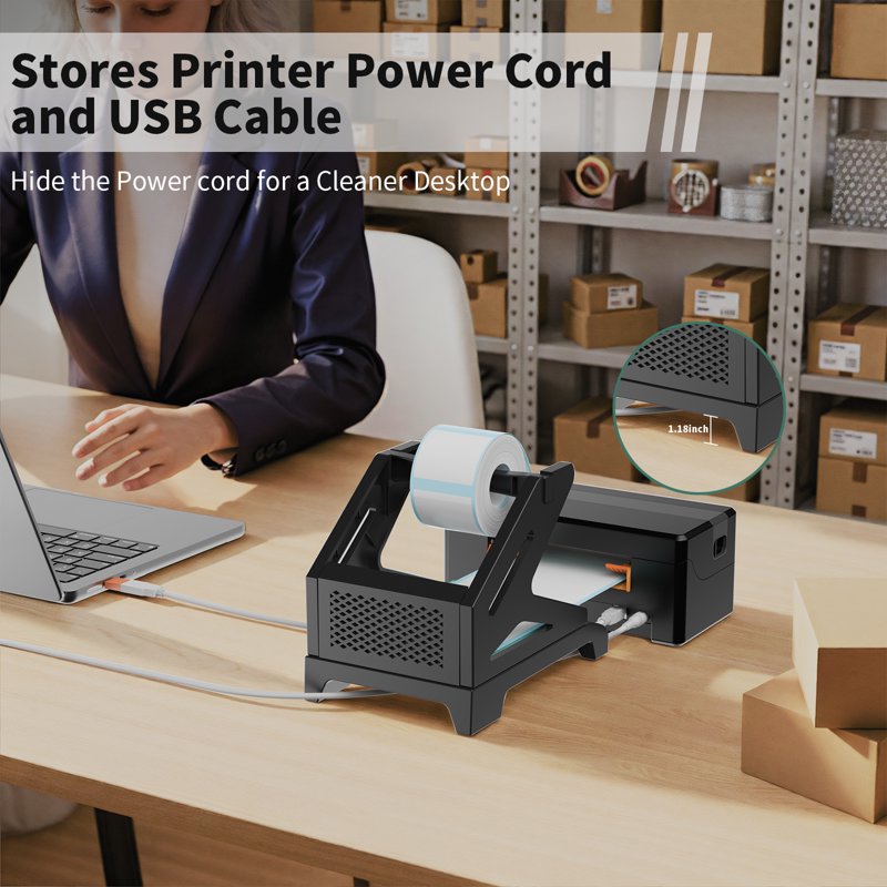 Thermal Label Roll Holder for Desktop Printers 4x6 Inches Organization