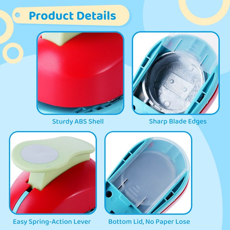 Circle Punch Set 5 Sizes Paper Hole Punches for Scrapbooking & Crafts