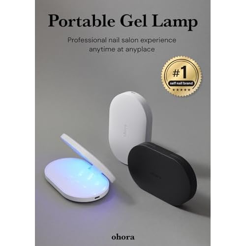 ohora Pro Portable Gel Lamp (Black) - 11W Max, Timer (60s), Portable Lamp for Curing Gel Nail Art, Polish, Stickers and Strips