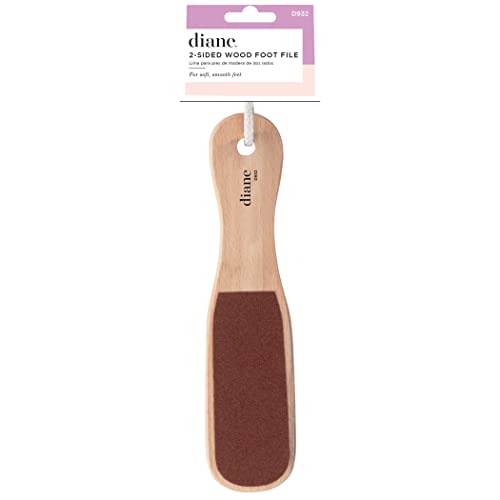 Diane 2-Sided Foot File ? Smoother Feet and Callus Remover for Men and Women ?Wood Handle ? 10¡± x 2 3/8¡± ? D932