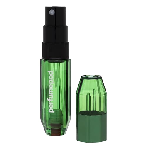 Travalo Perfume Pod Ice Travel Perfume Atomizer - High Definition Mini Pump Sprayer - Travel TSA Approved - Easy Fill - Leak Proof - Green - 0.6oz