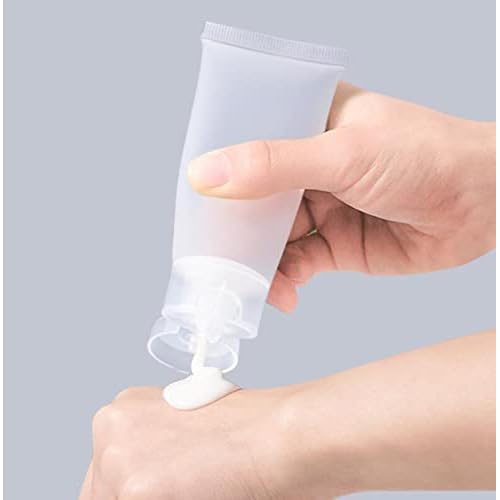 QUUPY 24Pcs 100ml/3.4oz Empty Refillable Plastic Squeeze Cosmetic Soft Tube Vial Bottles with Flip Cover Makeup Travel Sample Packing Storage Toiletries Container for Facial Cleaner Body Lotion