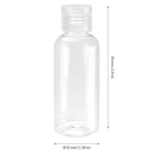 80 PCS 2 oz Clear Plastic Empty Bottles, Leak Proof Travel Size Bottles with Flip Cap For Body Wash, Shampoo, Lotion, Conditioner
