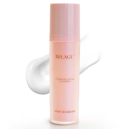 BeLAGU Hydrating Facial Cleanser with Squalane - Gentle Water Based Cleanser and Face Wash for Sensitive Dry or Oily Skin - Natural Daily Cleansing to Hydrate and Calm Clean Balanced Skin - 4.1 fl oz