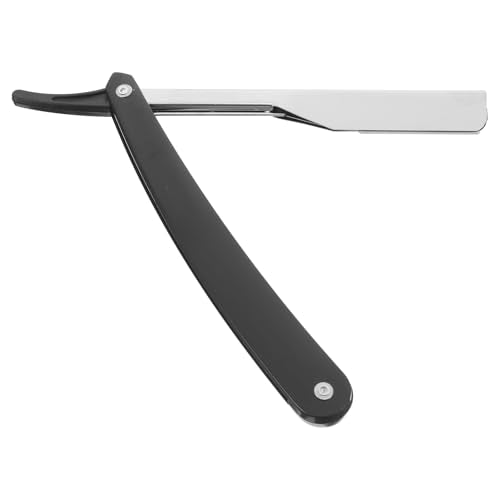 Professional Manual Razor Barber Supplies Beard Shaver Mens Straight Edge Razor for Shaving for Face Scalp Old Fashioned Manual Shaver Men Safe Barber, Black
