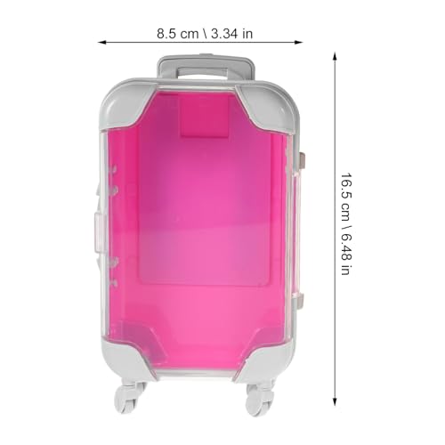 4pcs Simulation Suitcase Makeup Box, Portable False Eyelashes Storage Box, Travel Makeup Carrying Case, Pink & Rose Red, 6.49 x 3.34 x 1.96 Inch