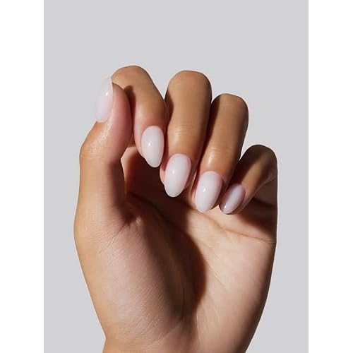 Press On Nails - Salon U-ltimate¢â | Sheer Milk, Extra Short Almond Nails, Reusable | 16 sizes - 32 Nails Kit with Glue and Sticky Tabs