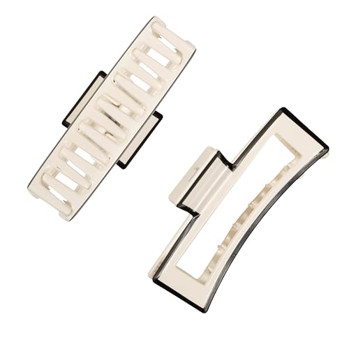 Goody Sport Forever SlideProof Rectangle Claw Clips - 4 Ct (2 Large for Thick Hair + 2 for Fine Hair), 3X Stronger, Sport-Level Grip for Workout