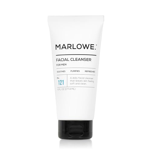 MARLOWE. No. 121 Men's Facial Cleanser and MARLOWE. No. 123 Men's Facial Moisturizer |Daily Face Wash and Lightweight Face Cream | Light Fresh Scent | Natural Ingredients