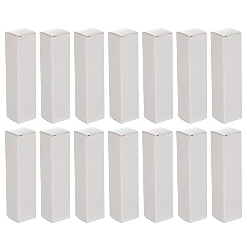 EXCEART Lipstick Pack 50 Pcs Lip Gloss Tubes Kraft Paper Packaging Boxes Lipstick Storage Boxes Lip Balm Wrapping Box (White) Paper Essential Oil Box