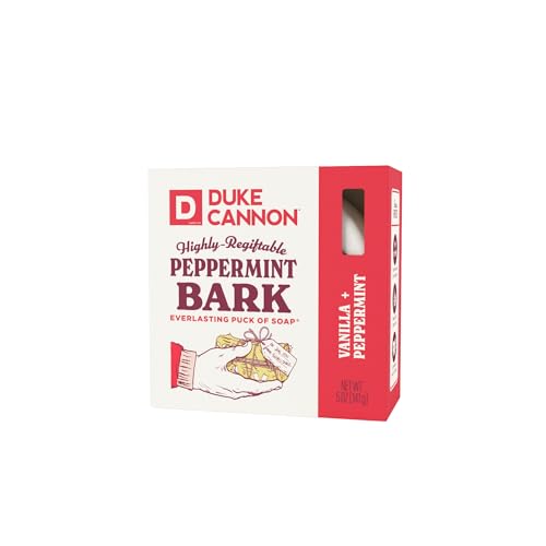Duke Cannon Peppermint Bark Soap for Men ? Refreshing Holiday Scent, Long-Lasting Puck of Soap, 5 oz Bar