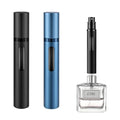 2PCS Perfume Travel Refillable Bottle, Bottom-Filling Fragrances Perfume Atomizer, Empty Mini Cologne Dispenser, Portable Sprayer Pocket Size for On the Go 10ml (Black & Dark Blue)