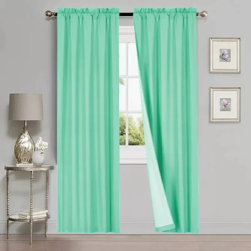 Light Filtering Microfiber Window Curtain Panel - 35x84 Inches, Rod Pocket