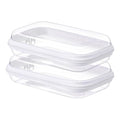 2PC Small Clear Hard Shell Plastic Zipper Case, Double Zippers Hard Clear Zipper, Used for Storing Snacks Makeup Tools and Toiletries