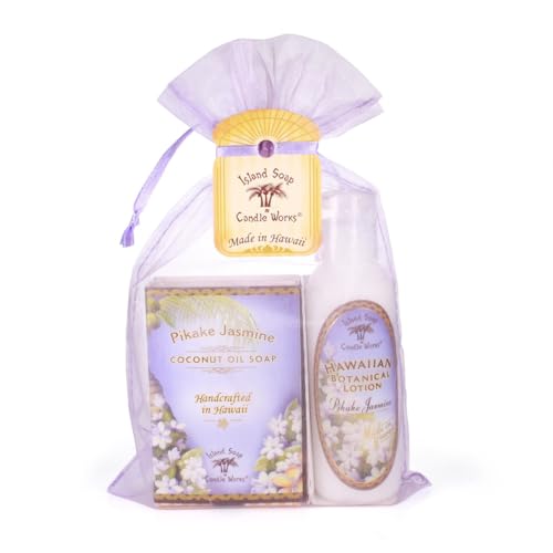 Island Soap & Candle Works,Soap and Lotion Organza Set, Pikake