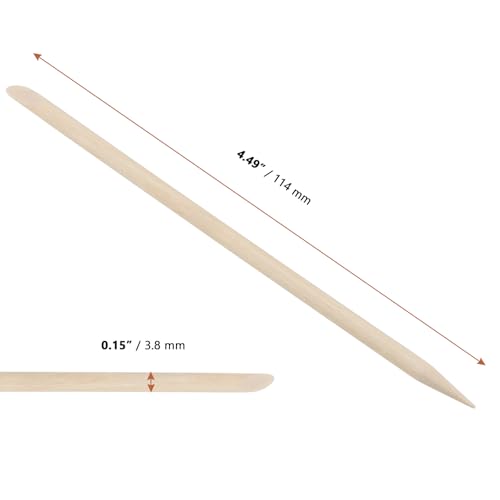 LEXININ 2000pcs 4.5 Inch Orange Wood Nail Sticks, Double Sided Wooden Cuticle Pusher Sticks, Manicure Stick for Nails, Manicure Pedicure