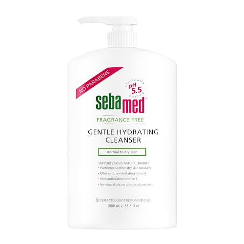 SEBAMED Fragrance-Free Gentle Face and Body Hydrating Cleanser pH 5.5 Dermatologist Recommended Ultra Mild Formula for Normal To Dry Sensitive Skin 33.8 Fluid Ounces (1 Liter)