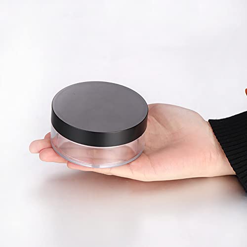 2 Pcs 50g Plastic Loose Powder Case Empty Cosmetic Powder Container Refillable Makeup Powder Jar Portable Powder Box for Travel