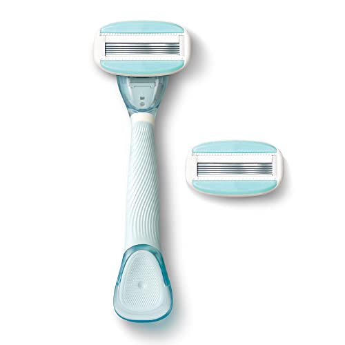 Dorco EVE 5 Razors - Smooth Shaving Razors for Women with 1 Handle & 6 Cartridge Refills, 5 Curved Blades with Flexible Moisture Bar