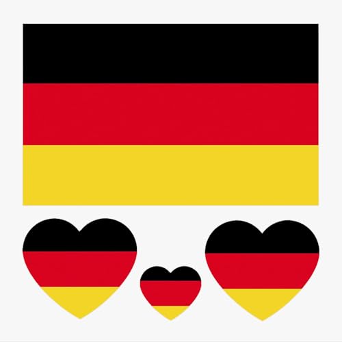 10 Sheets Germany Flag 2022 World Cup Temporary Face Tattoos Stickers£¬40 Pcs Football National Flag Removable Fake Tattoos, For Men Kids Women (Germany)